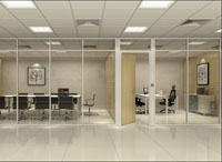 380平米办公室玻璃隔断装修效果图 (3)