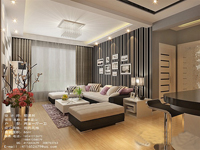 香格蓝山-86平米-二居室-现代简约风格装修效果图 (4)