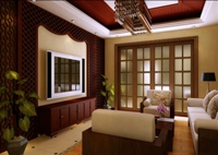 中海兰庭-129平米-三居室-中式风格装修效果图 (5)