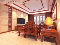 发能国际城-110平米-三居室-中式古典风格装修效果图 (6)