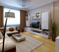 汇景公寓44.25平米一居室现代简约风格装修效果图 (5)