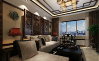 东城国际—90平米—三居室—中式古典风格装修效果图 (4)