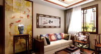 泉山小区—89平米—两居室—新中式古典装修效果图 (3)