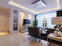 华夏绿城-129平米-三居室-现代简约风格装修效果图 (4)