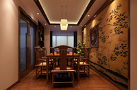 金杯小区—141平米—三居室—中式古典风格装修效果图 (4)